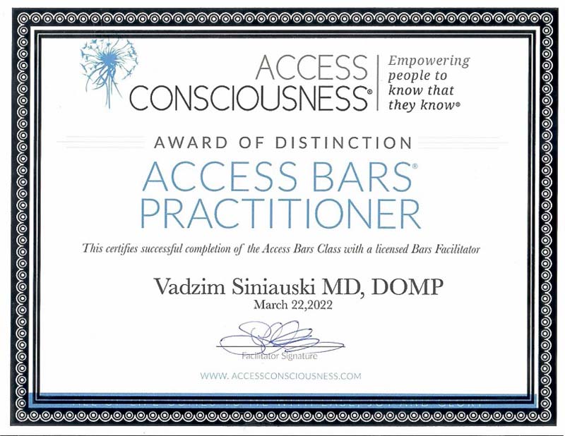 Osteopathic manual practitioner Access BARS Practitioner 2022