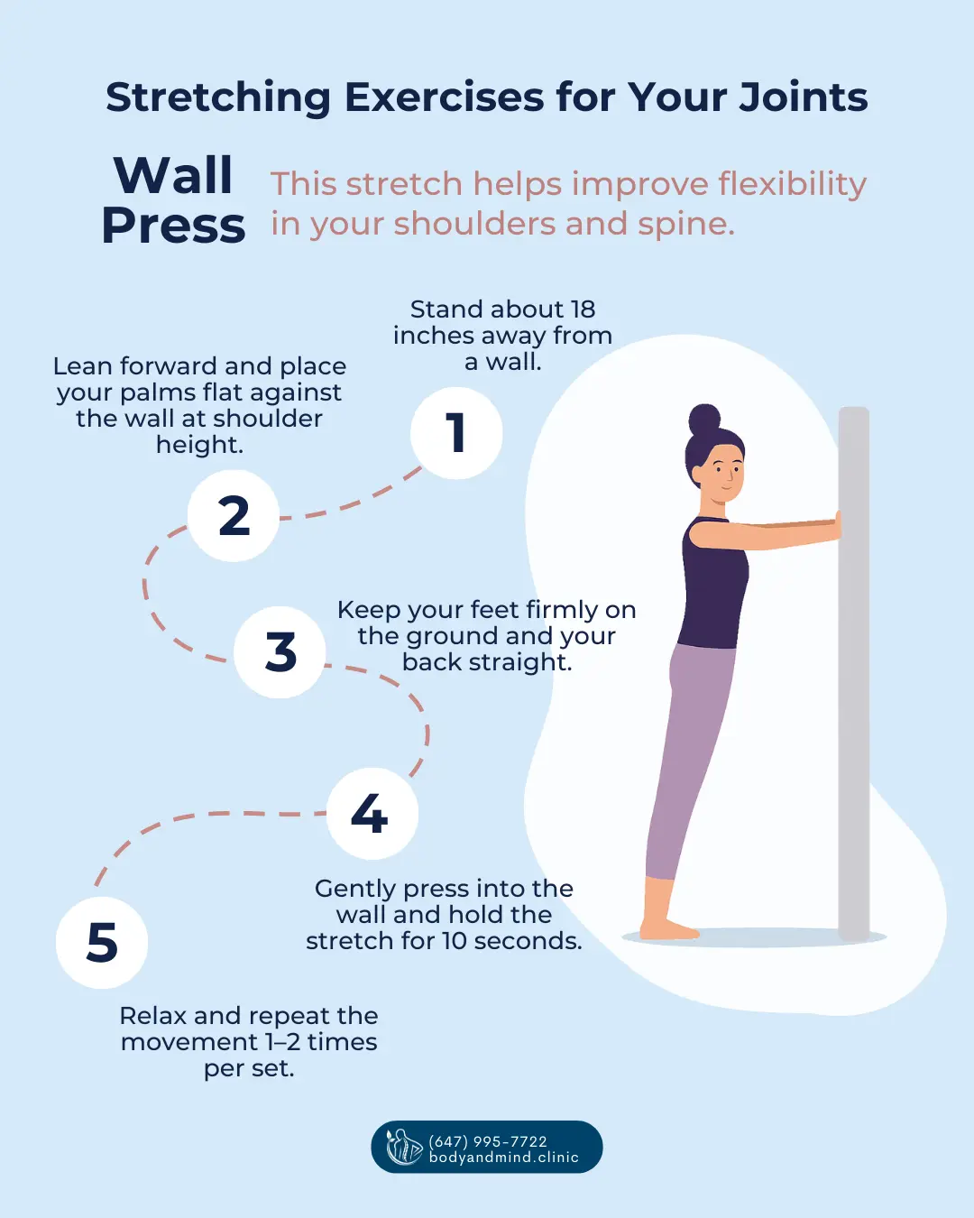 Wall Press Stretching Exercises